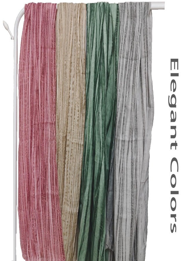 HURESON Women Premium Hijab Head Scarf Lightweight stripe Scarves Soft Shawls and Wraps for Dresses (Khaki) - Image 2